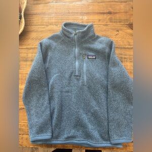 Patagonia Heathered Blue Quarter-Zip Fleece/Sweater